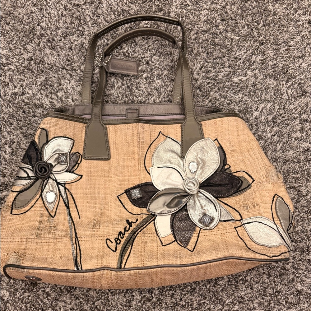 Coach Beige and Black Floral Tote 250th Anniversary Limited Edition tote